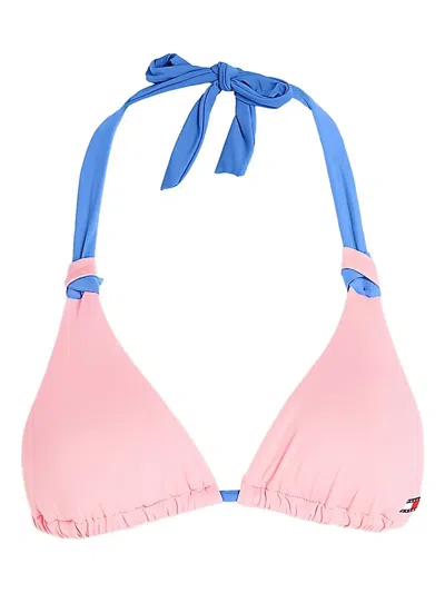 Tommy Jeans Colour-block Bikini Top In Pink