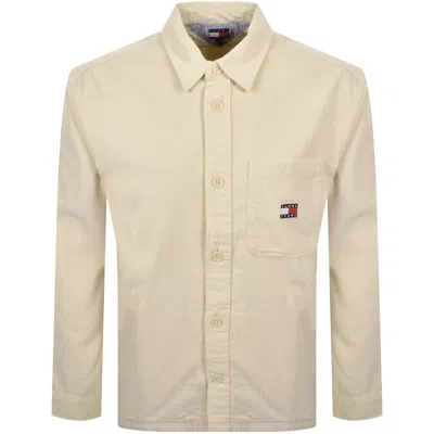 Tommy Jeans Corduroy Overshirt Cream In Neutral