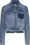 Tommy Jeans Cropped Slim Fit Denim Jacket In Blue