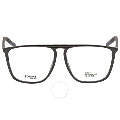 Tommy Jeans Demo Browline Unisex Eyeglasses Tj 0031 0807 56 In Black