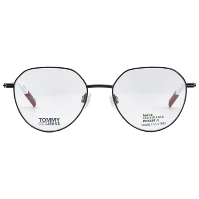 Tommy Jeans Demo Geometric Unisex Eyeglasses Tj 0015 0807 51 In Black
