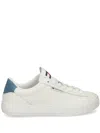 Tommy Jeans Denim-trimmed Leather Sneakers In White
