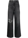 Tommy Jeans Distressed-detail Straight-leg Jeans In Gray