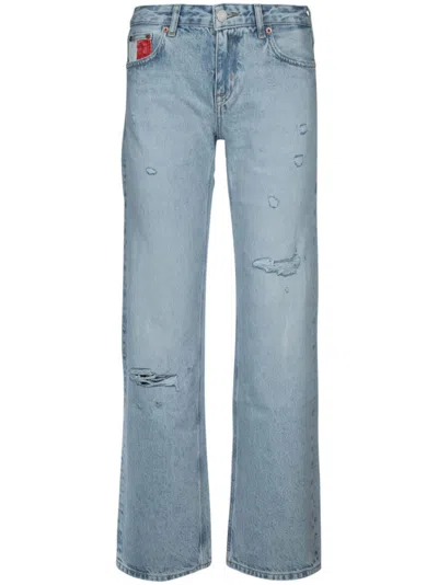 Tommy Jeans Distressed-effect Flared Jeans In Blue