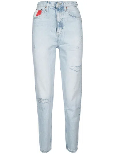 Tommy Jeans Distressed-finish Skinny Jeans In Blue