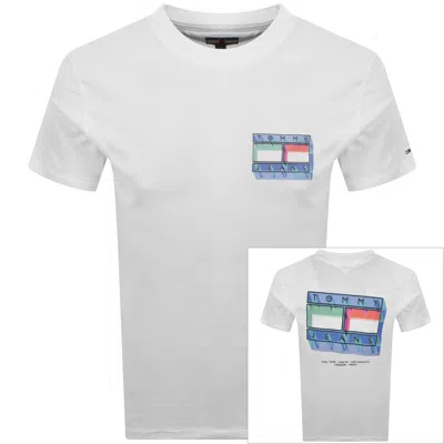 Tommy Jeans Dna Flag Graphic T Shirt Ecru In Gray