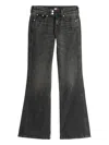 Tommy Jeans Double-button Flared Jeans In Black