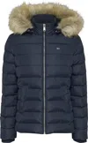 Tommy Jeans Down Jacket With Removable Hood And Cozy Feather Padding In Black