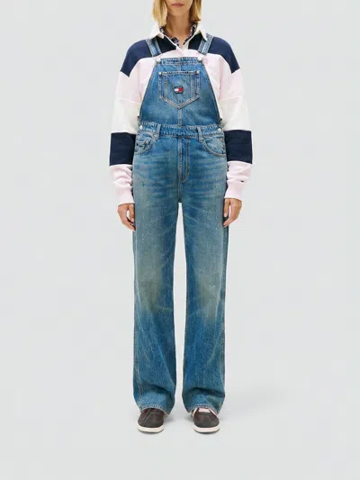 Tommy Jeans Dungaree  Woman Color Denim In Blue
