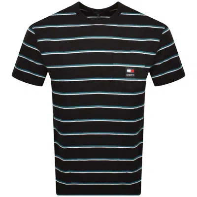 Tommy Jeans Easy Stripe T Shirt Black