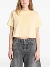 Tommy Jeans Embroidered-logo T-shirt In Yellow