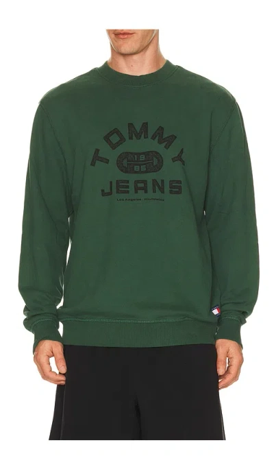 Tommy Jeans Entry Gym Crew Sweatshirt In Green