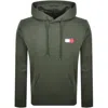 Tommy Jeans Essential Flag Logo Hoodie Green In Green