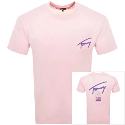 Tommy Jeans Faded Graphic T Shirt Pink