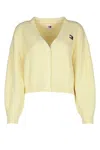 Tommy Jeans Cropped Cardigan In Yellow
