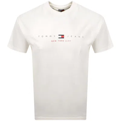 Tommy Jeans Flag Linear T Shirt White