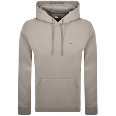 Tommy Jeans Flag Logo Hoodie Brown In Gray