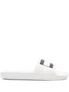 Tommy Jeans Flag Slides In White In Neutrals