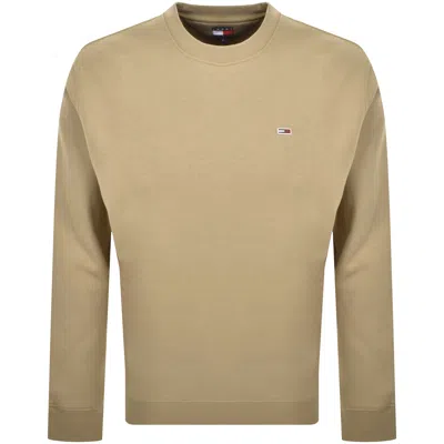 Tommy Jeans Flag Logo Sweatshirt Beige In Sand