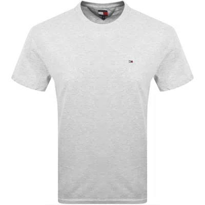 Tommy Jeans Flag Logo T Shirt Grey In Gray