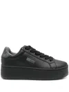 Tommy Jeans Flag-print Sneakers In Black