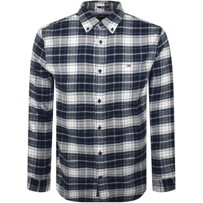 Tommy Jeans Flannel Check Shirt Navy In Multi