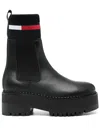 Tommy Jeans Flatform Chelsea Boots In Black