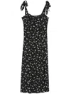 Tommy Jeans Floral Midi Dress In 黑色