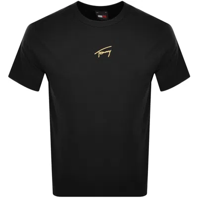 Tommy Jeans Gold Signature T Shirt Black