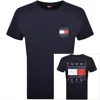 Tommy Jeans Graphic Backprint T Shirt Navy In Blue