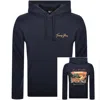 Tommy Jeans Graphic Hoodie Navy In Blue