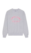 Tommy Jeans Cropped Overdyed Varsity Crew Sweatshirt In Gray