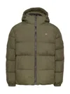 Tommy Jeans Green Padded Jacket In Grey
