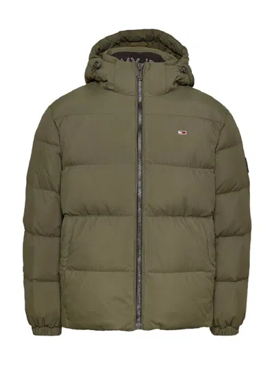 Tommy Jeans Green Padded Jacket In Verde Blu E Verdi