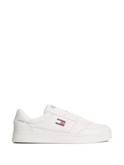 Tommy Jeans Greenwich Perforated-toe Lace-up Sneakers In White