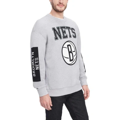 Tommy Jeans Heather Gray Brooklyn Nets Hayes Crewneck Pullover Sweatshirt