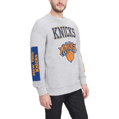 Tommy Jeans Heather Gray New York Knicks Hayes Crewneck Pullover Sweatshirt