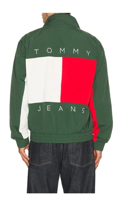 Tommy Jeans Heritage Flag Jacket In Shadow Pine