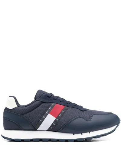 Tommy Jeans Herren Logo-patch Sneakers In Blau