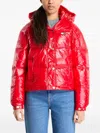 Tommy Jeans High-shine Puffer Jacket In Red