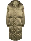 Tommy Jeans Hooded Padded Coat In Green
