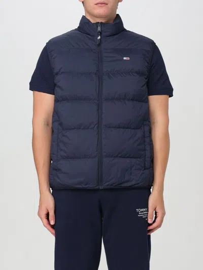 Tommy Jeans Logo-embroidered Down Gilet In Blau