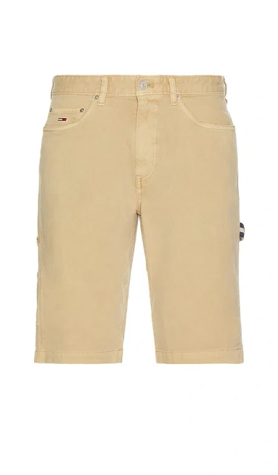 Tommy Jeans Jaimie Canvas Carpenter Short In Animal Print