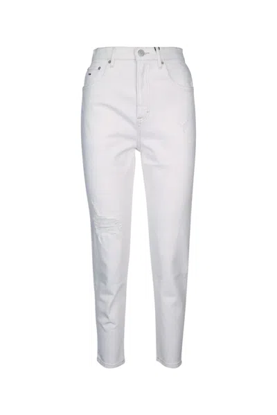 Tommy Jeans Distressed High-waisted Jeans In White
