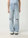 Tommy Jeans Womens Striped Off The Shoulder Sweater Mia Relaxed Straight Jeans In Blue