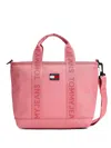 Tommy Jeans Large Logo-patch Tote Bag In Pink