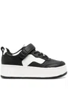 Tommy Jeans Leather Flatform Sneakers In Black