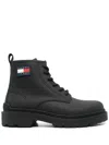 Tommy Jeans Leather Lace-up Boots In Schwarz