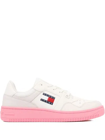 Tommy Jeans Leather Sneakers In White
