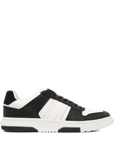 Tommy Jeans Leather Sneakers In Black